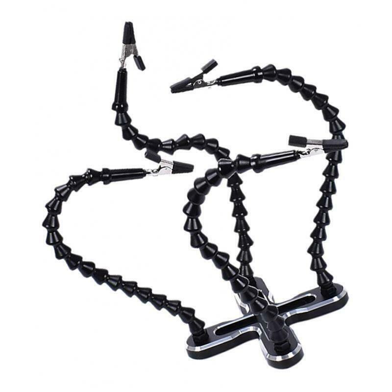 Helping Hand Soldering Third Hand Flexible 4 Arm 360° Rotary Station Black