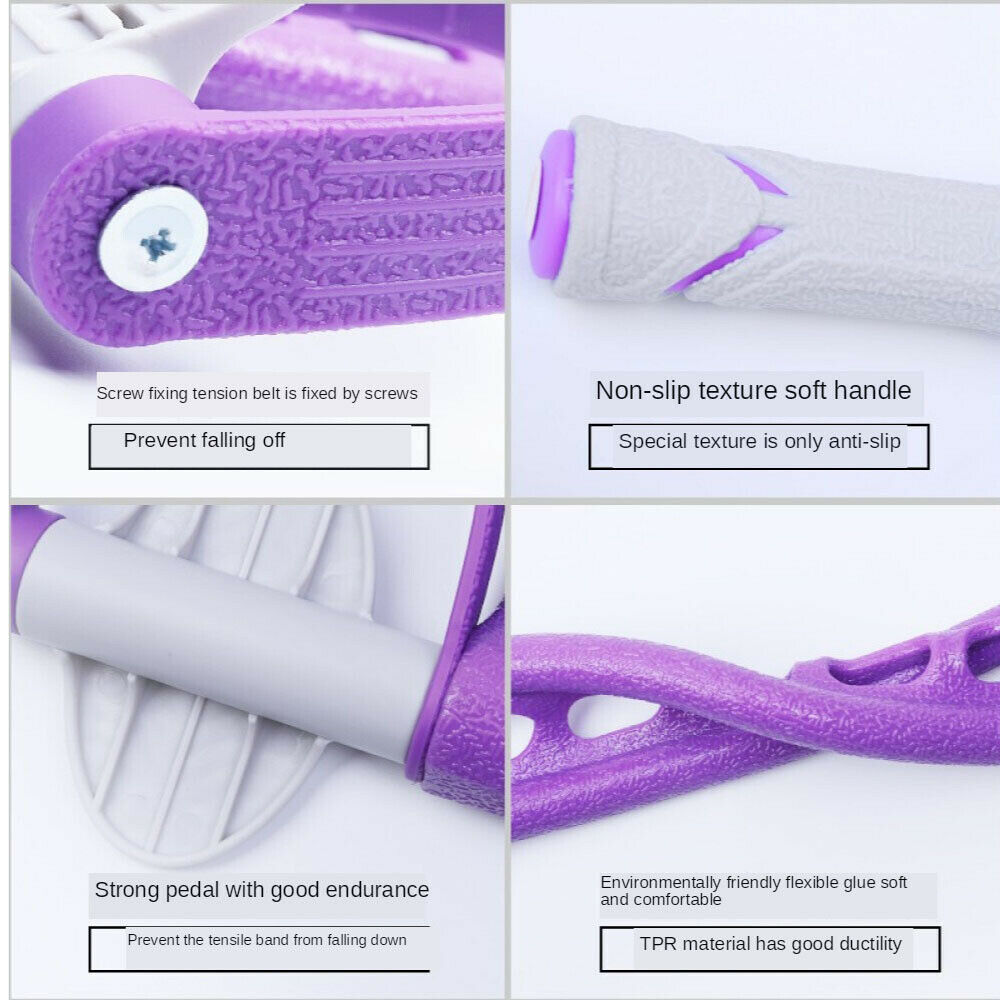 Pedal Pull Rope Resistance Exercise Yoga Fitness Equipment Sit-up Purple