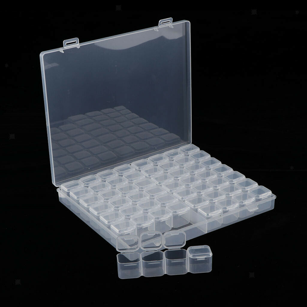 56 Grids  Clear Mini Storage Case Jewelry Nail Art Pin Small Items Container Box