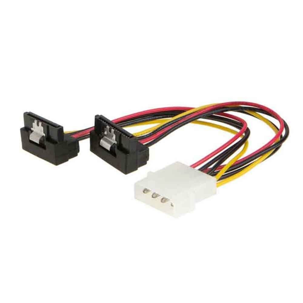 90 Degree Molex Male to 2 x 15P Female SATA Y Splitter Adapter Power cable TT
