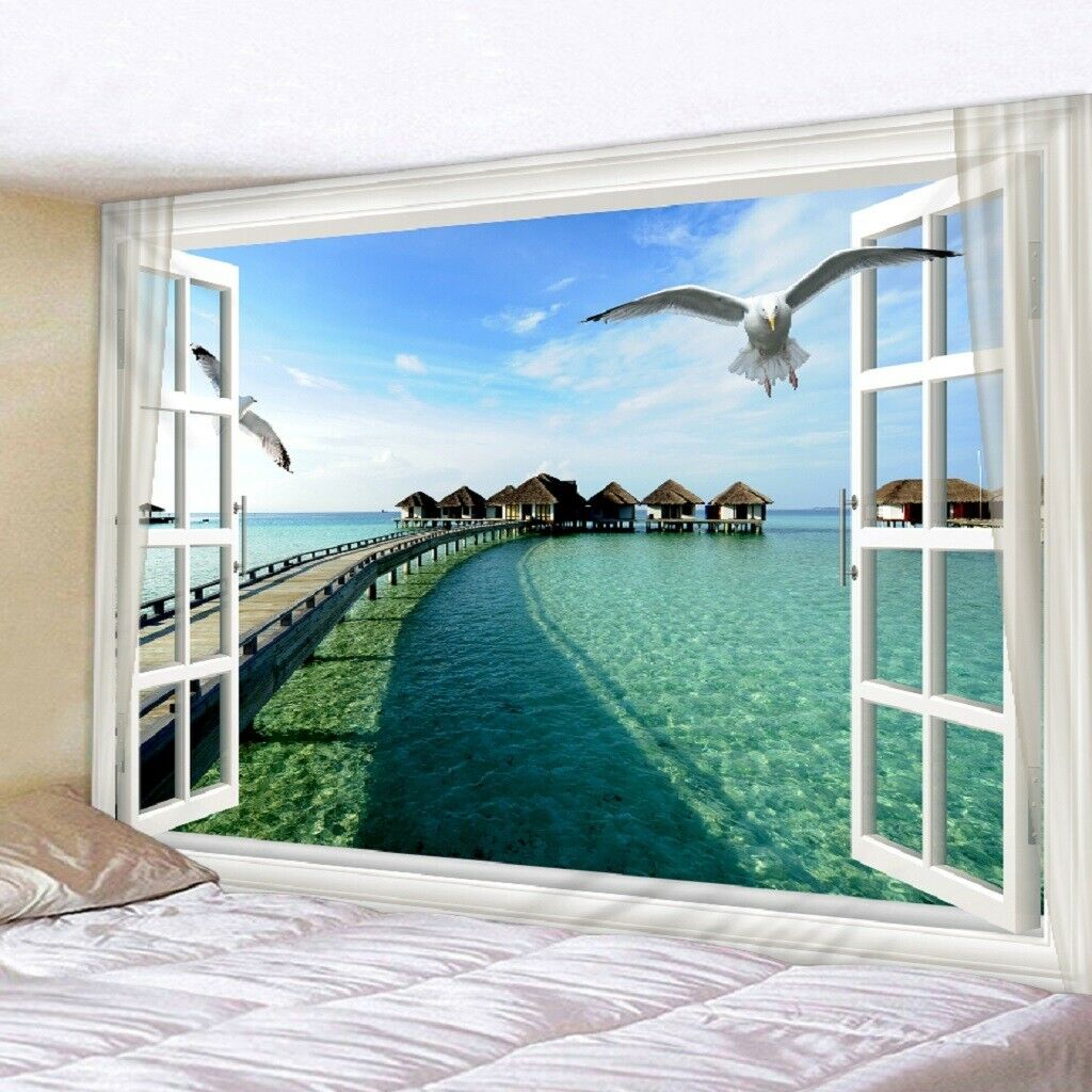 Landscape Wall Hanging Bedding Tapestry, Picnic Mat, Doormat, Yoga Rug