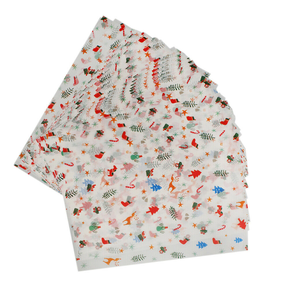 50pcs Christmas Waterproof Food Wrapping Paper Wax Paper Candy Cookie Paper