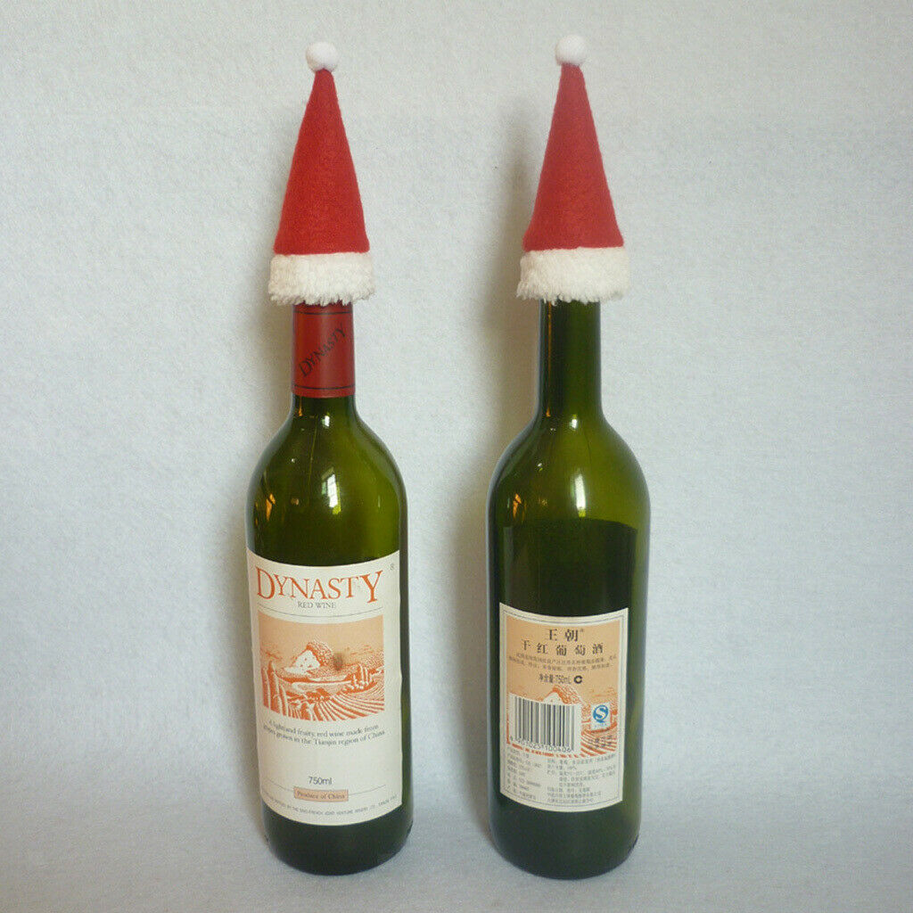 4x Mini Santa Hat, Egg Hat, Santa Hat for Crockery Bottles