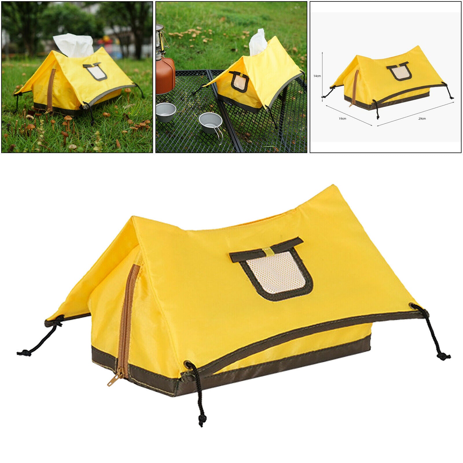 Novelty Camping Tent Tissue Box Napkin Holder for Bedroom Office Home Bar