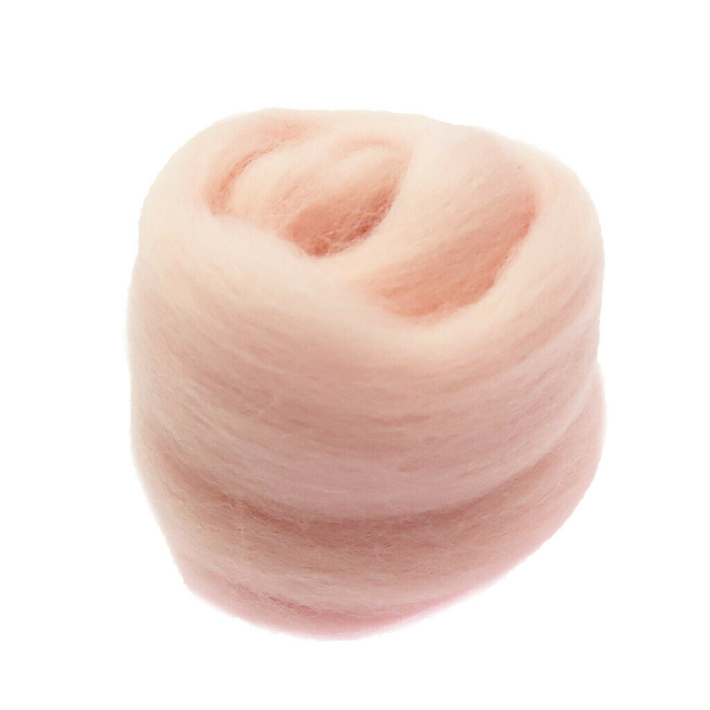 2 Packs Handmade Soft Wool Roving for Needle Felting DIY 10g Light Pink