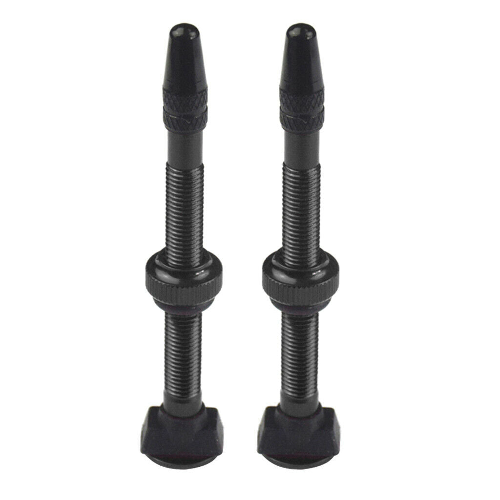 Bike Bicycle Aluminum Alloy 60mm Tubeless Presta Valve Replacement Black