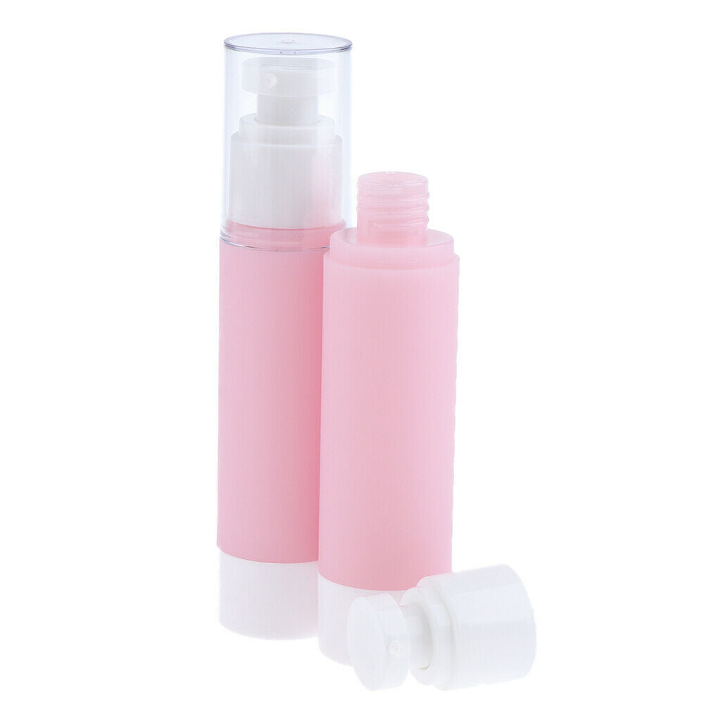 8Pcs Portable Empty Cosmetic Makeup Sterile Airless Pump Spray Bottles Pink +