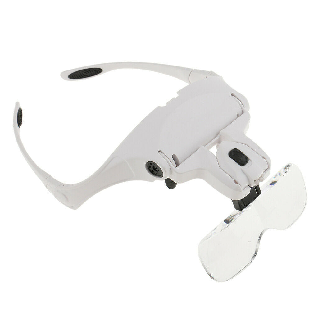 2 Colors Handsfree Adjustable Head Magnifier LED Lighted Magnifying Glasses with