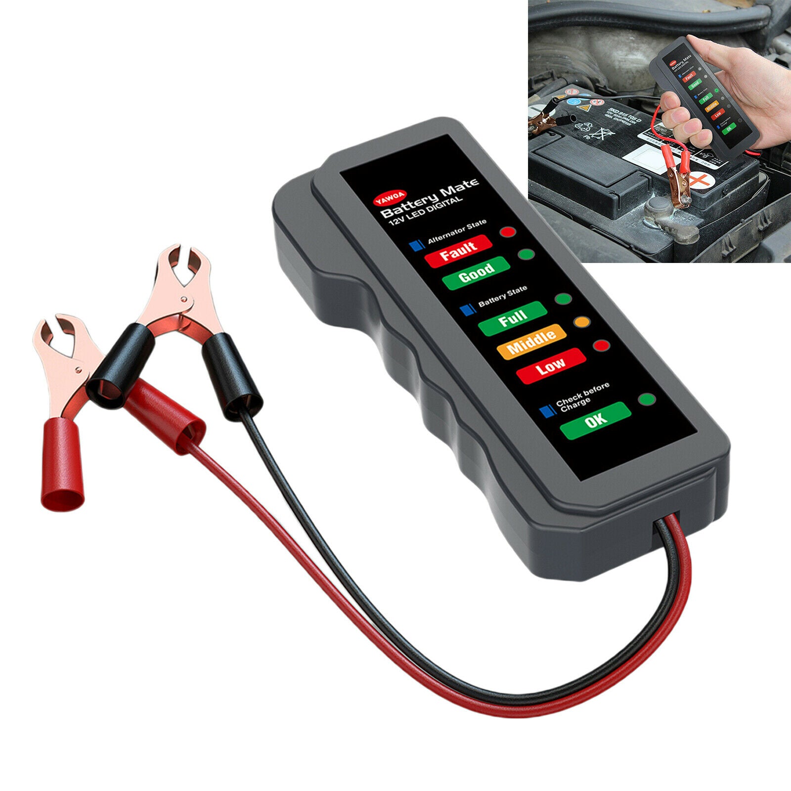 Auto 12V Battery Load Tester Alternator Analyzer Car Diagnostic Test Tool