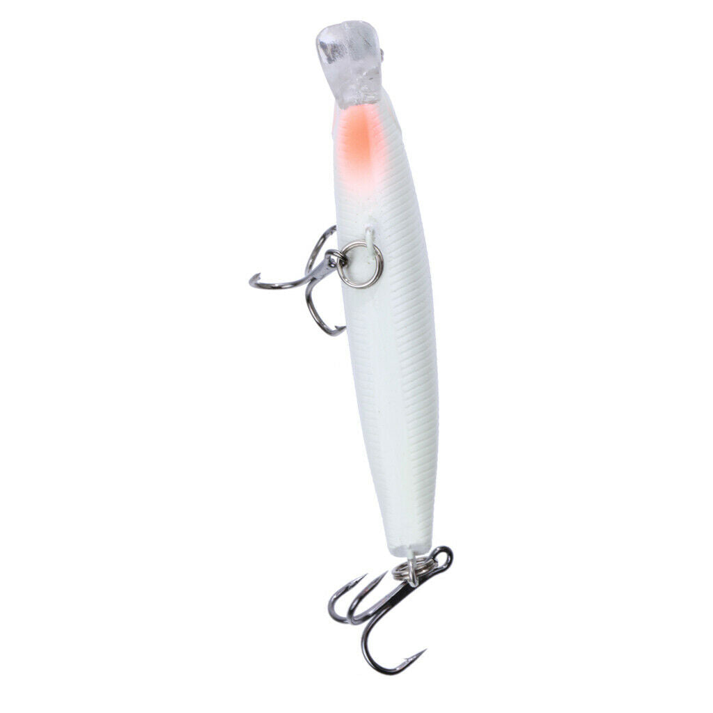 1 X Luminous Night Bait Fishing Lures Bass Crank Tackle Minnow