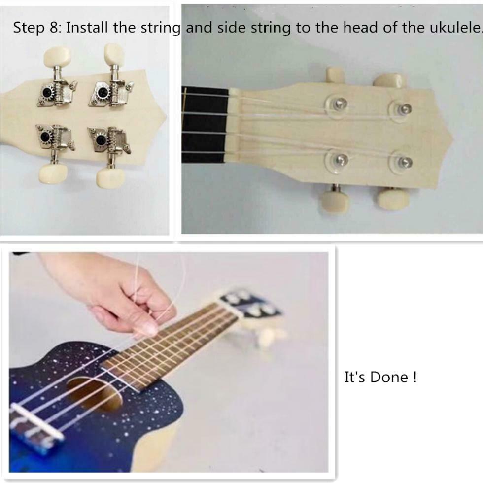 23'' Ukulele Handwork Painting DIY Kit Rosewood Fingerboard Hawaii Guitar