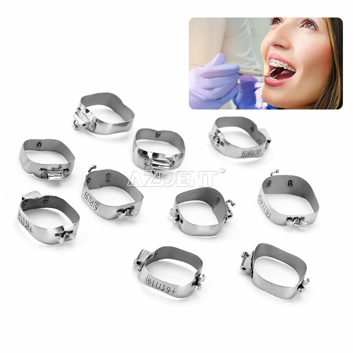 20 Set Dental Ortho 1st Molar M Bands&Buccal Tube Non-Conv Roth.022 36#-40+#