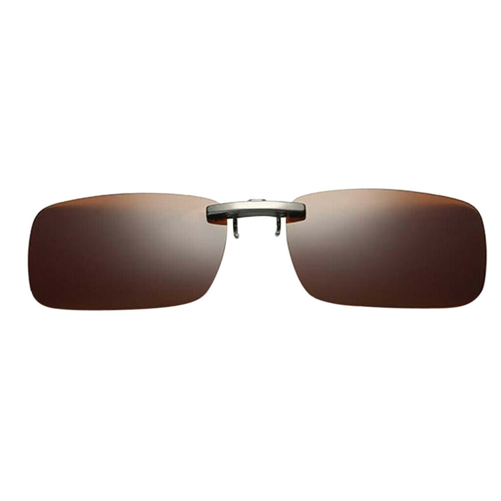 2pieces Polarized Clip On Flip Up UV400 Driving Rectangle Sunglasses