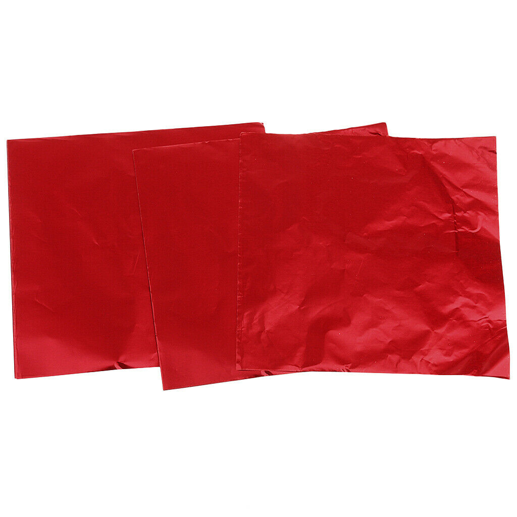 100pcs Foil Wrappers Package for Sweets Candy Chocolate Lolly Art Red