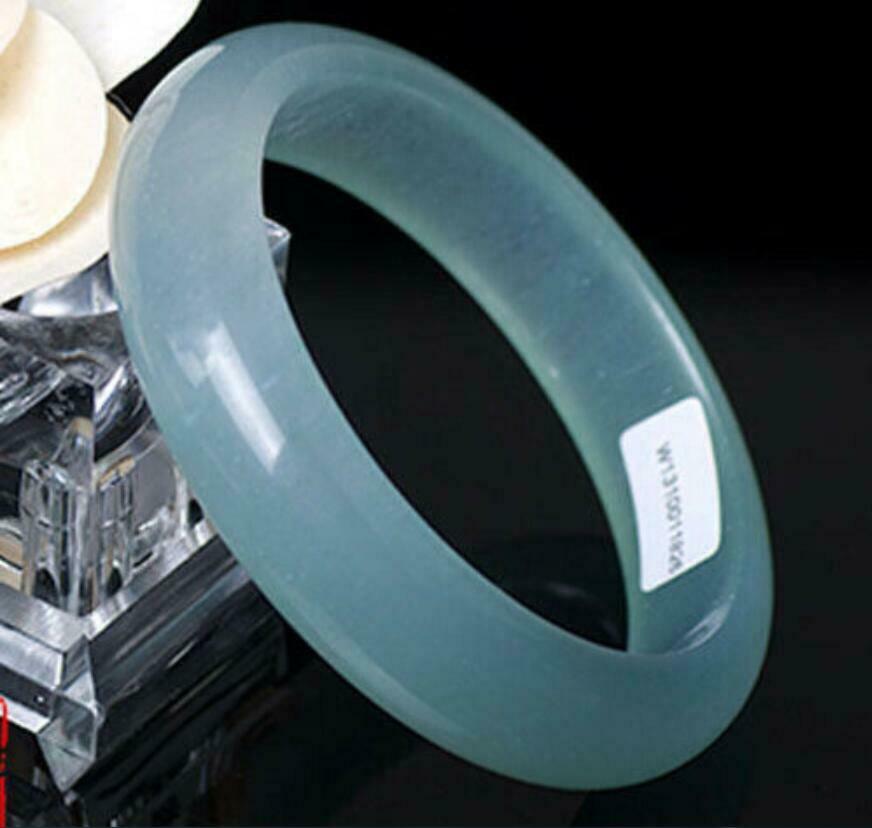 Wholesale 100% natural jadeite jade A grade ice oil cyan bracelet 58-60mm