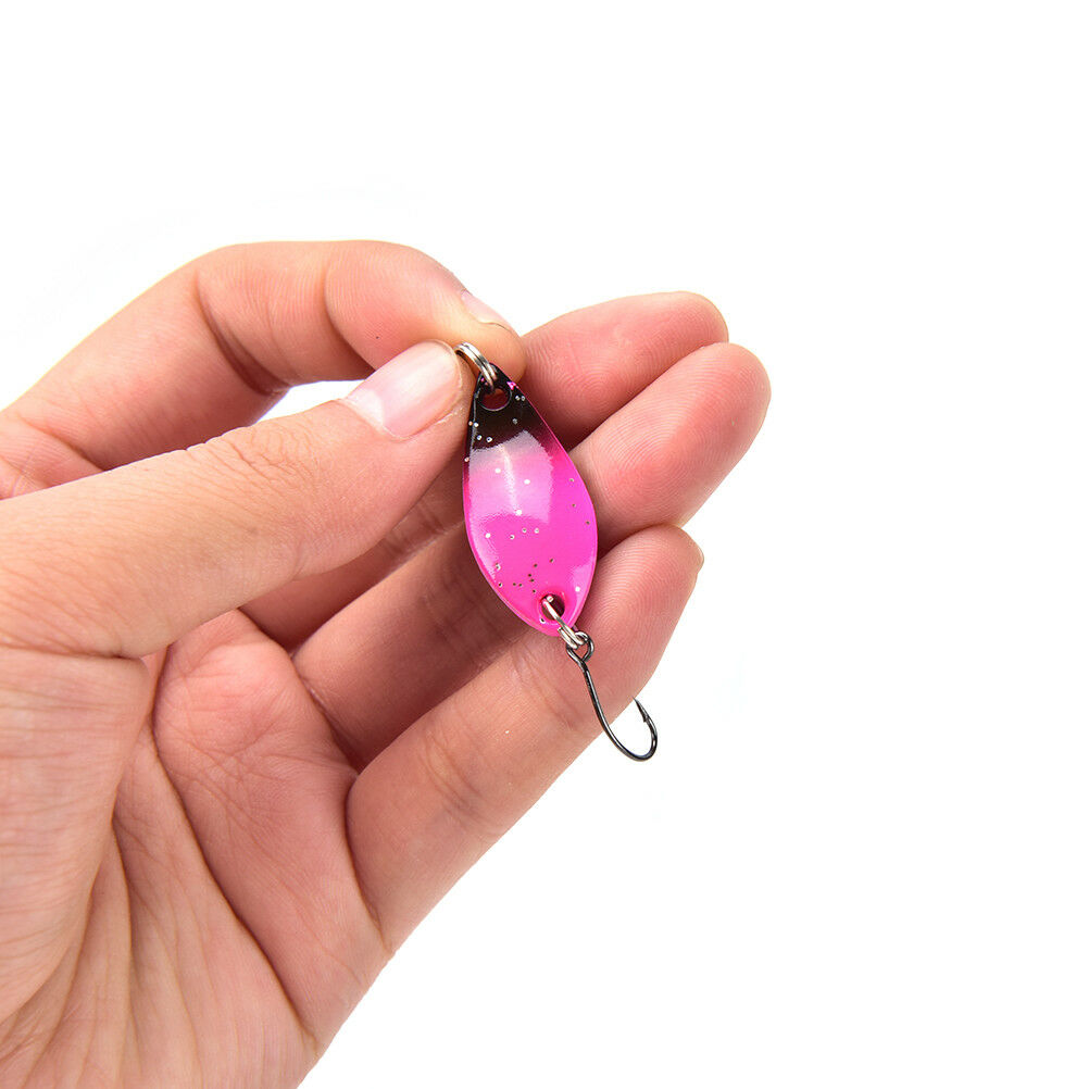 7pcs 3cm 5g colorful trout lure fishing spoon bait single hook*metal fishi.l8