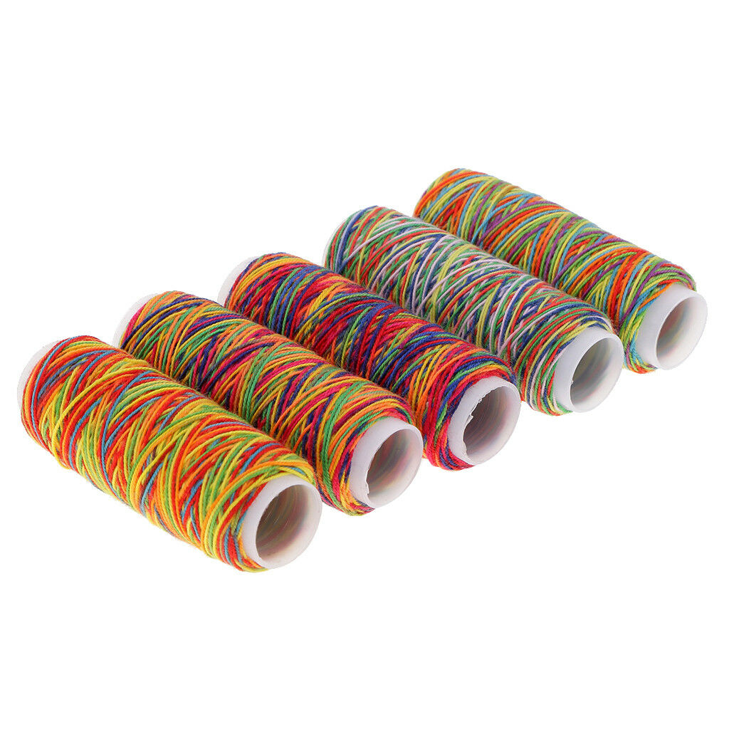 5 x Rainbow Color Hand Quilting Embroidery Thread for DIY Sewing Accessories
