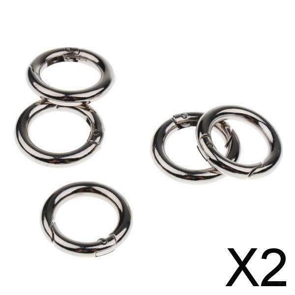 2X 5 lot Round Key Rings Push Gate Snap Open Hook Ring Connector Keychain 20mm