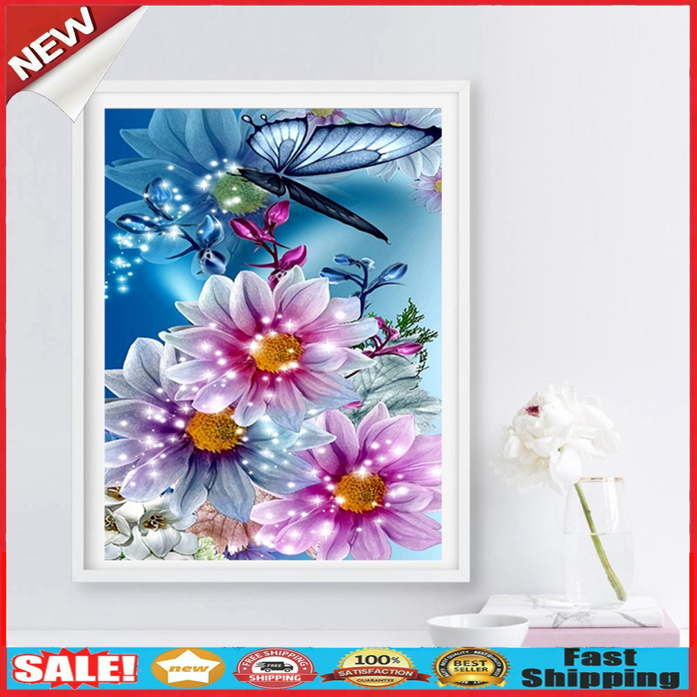 5D DIY Full Drill Butterfly Flower Diamond Embroidery Painting Cross Stitch @