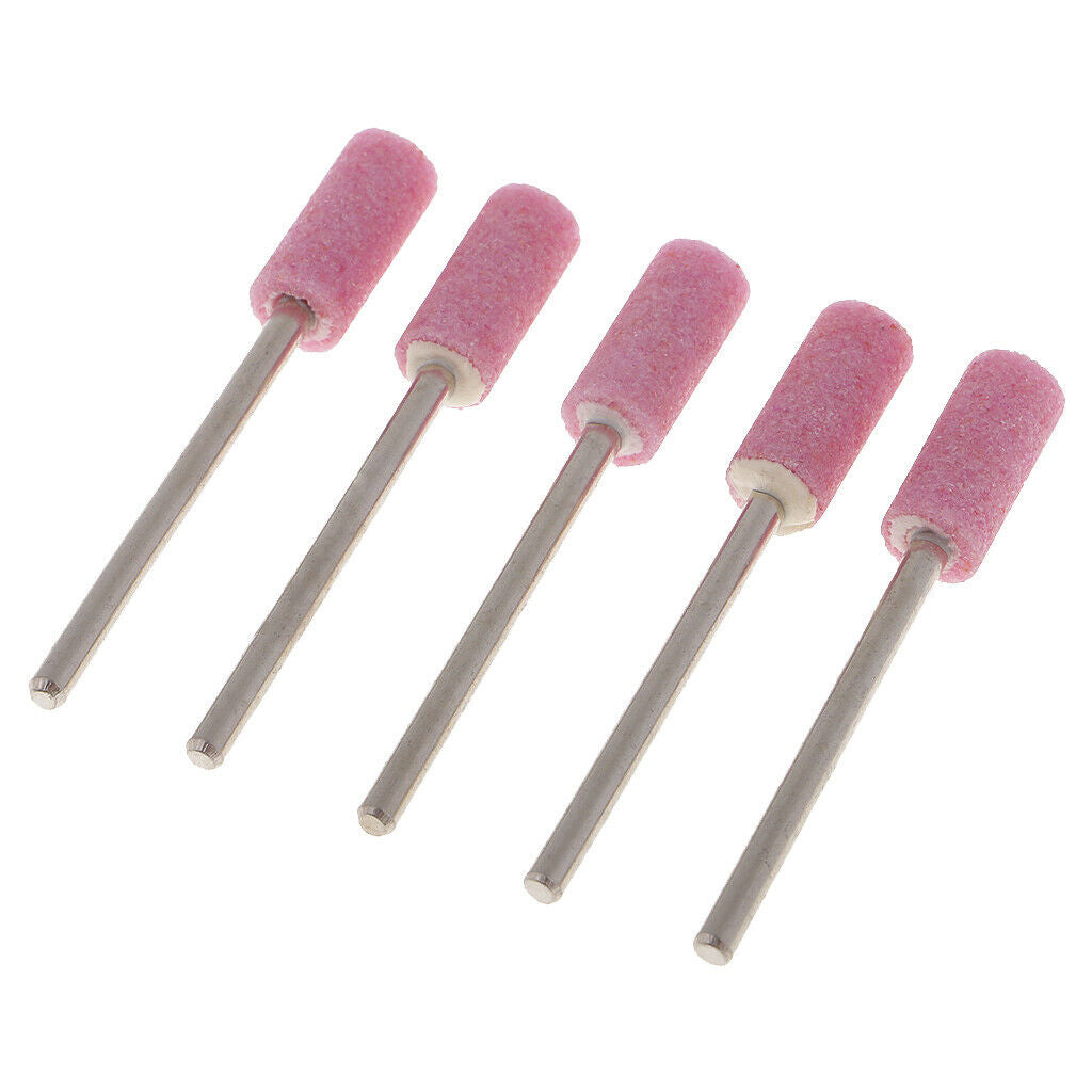 5 Piece Grinding Stone Wheel Head Polishing with Shank for Rotary Tool Pink