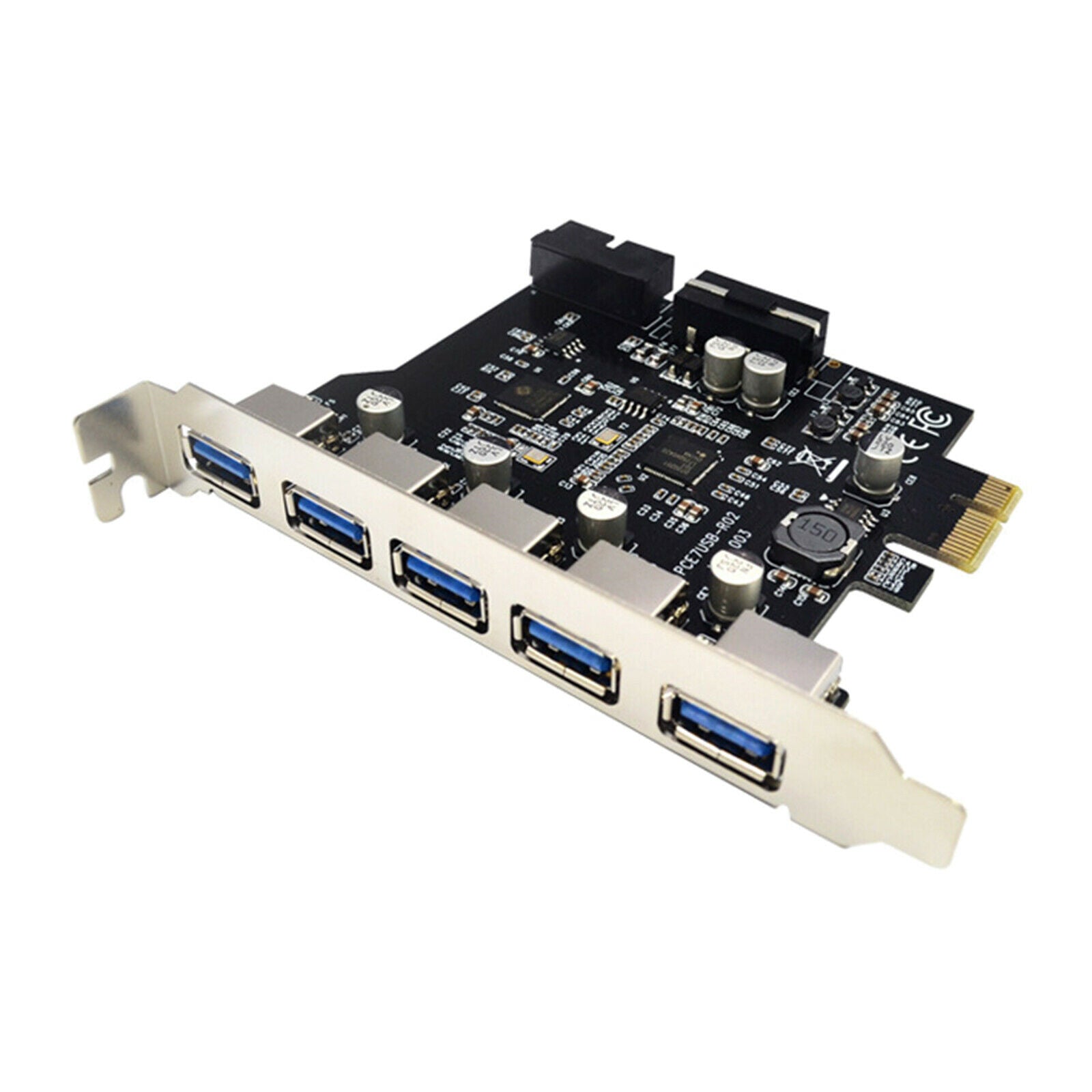 USB 3.0 5Ports 19Pin Expansion Card Adapter Express Extender with Driver CD