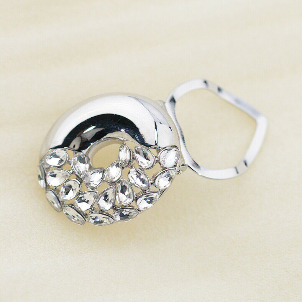 Ladies Fashion Round Rhinestone Scarf Buckle Holder Scarf Clip Jewelry