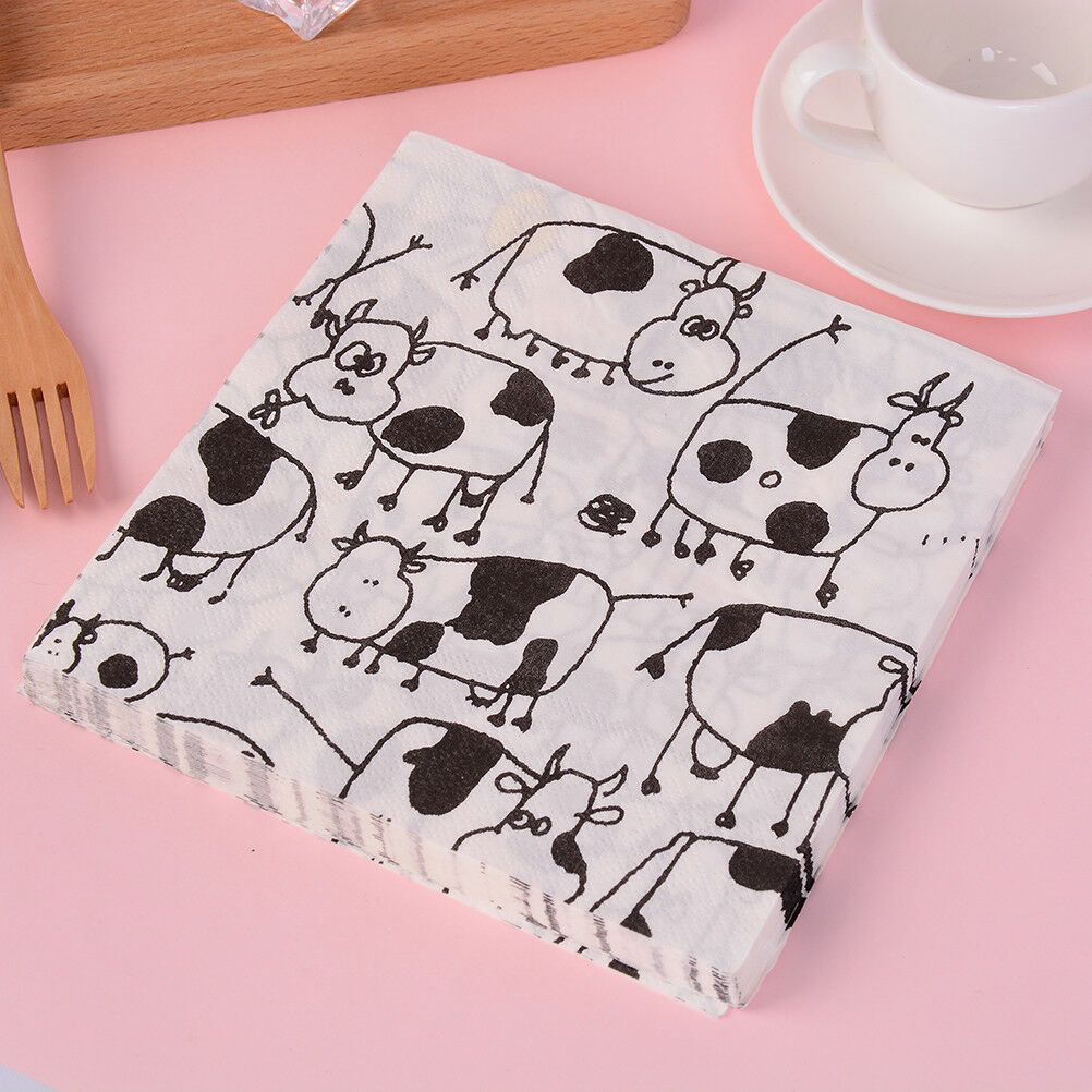 20x lovely cow soft decoupage napkin paper tissue for Christmas wedding d.l8