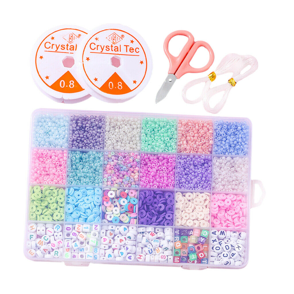 Beads Set Loose Flat Small Crafting Beads Kit Alphabet Cube Beads for Adults