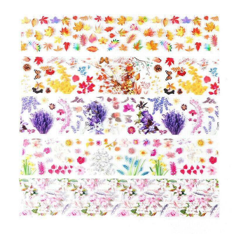 10 Sheets Mixed Rose Flower Nails Transfer Foil Beauty Nail Art Stickers Decals