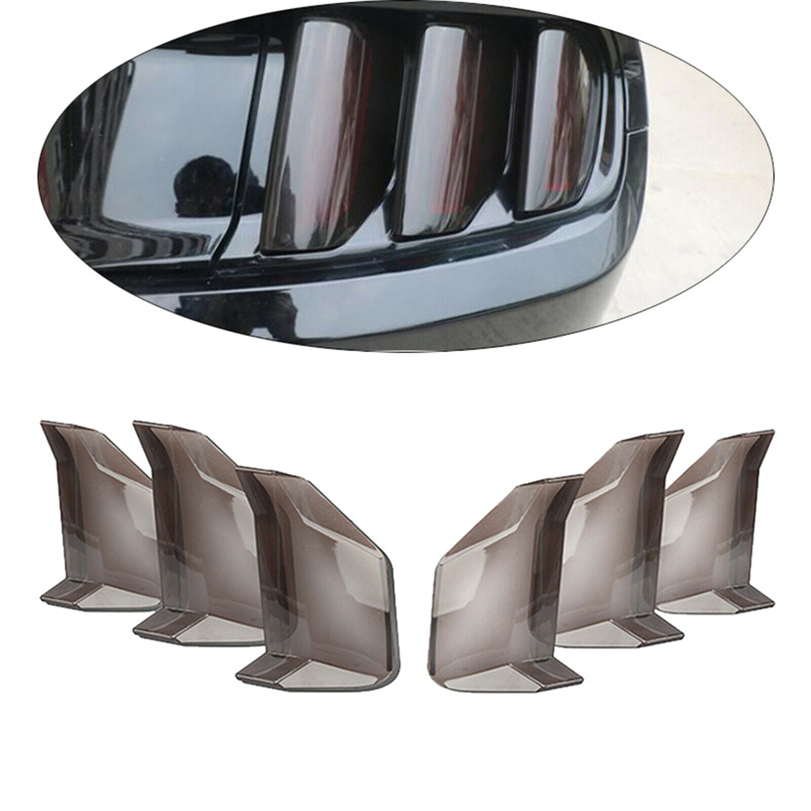 6Pcs Rear Tail Light Lamp Cover Guard for Ford Mustang 2018 2019 Decorative
