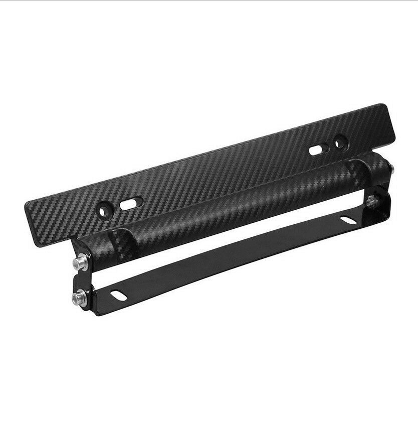 Universal Racing Carbon Fiber Look Car Number License Plate Frame Holder Bracket