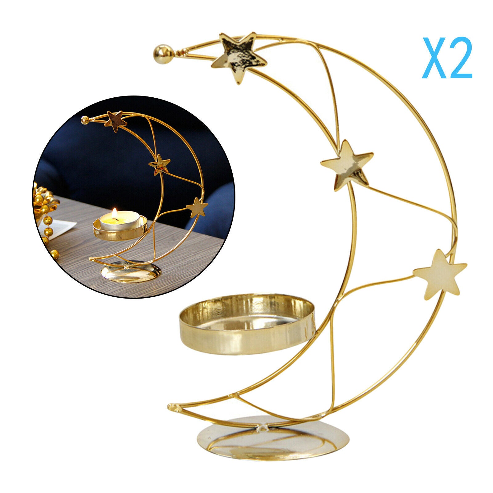 2 Pieces Tealight Holders Desktop Statue Candle Holder Buffet Festival Party