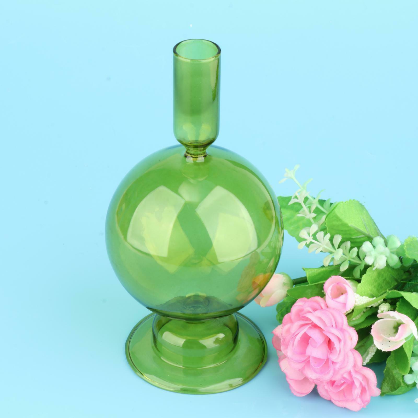 Green Glass Candle Stand for Wedding Holiday Housewarming Party Centerpiece