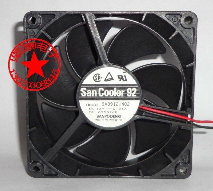 For 1Pcs SANYO SAN COOLER 92 FAN 9A0912H402 9CM 12V 0.21A