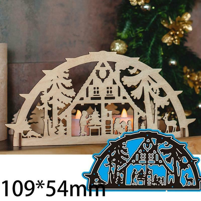 Christmas Chalet Metal Cutting Dies Stencil DIY Scrapbooking Album Paper Card