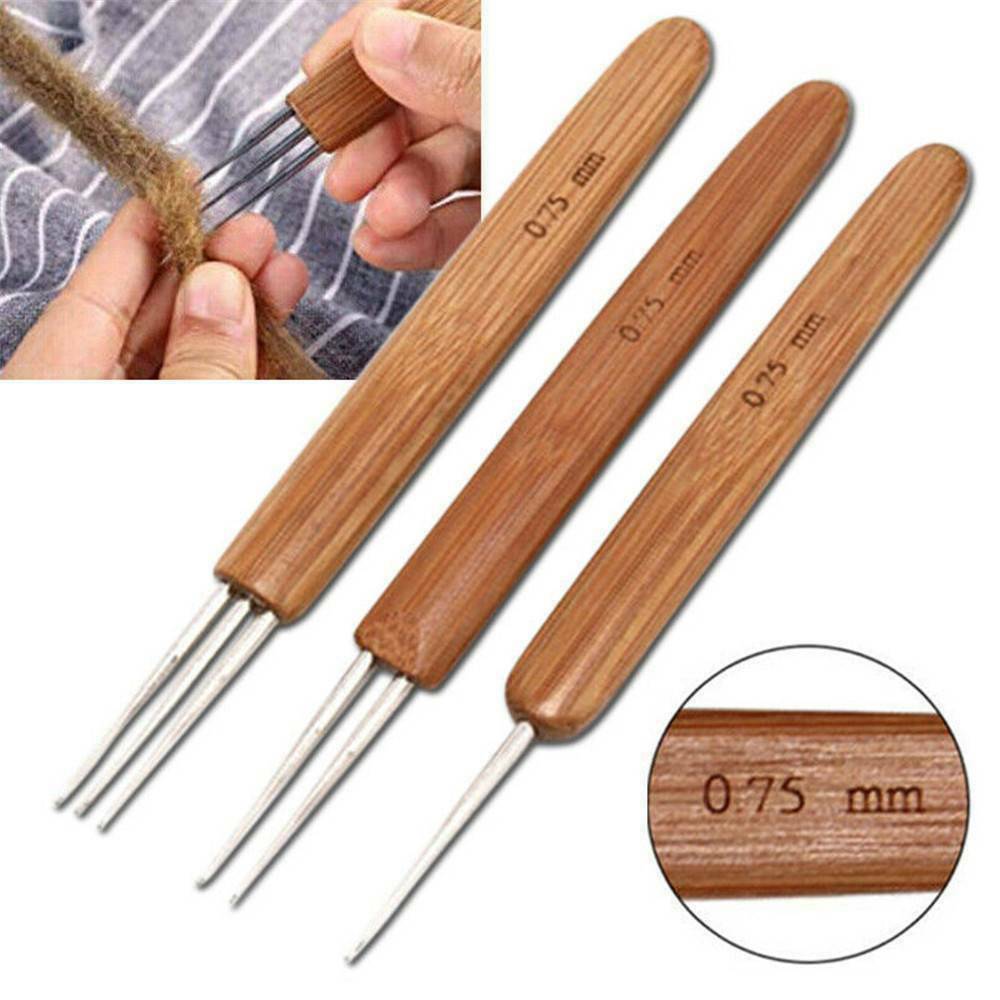 3x Crochet Hook Needle for Braid Hair Micro Braid Needle Dread Lock