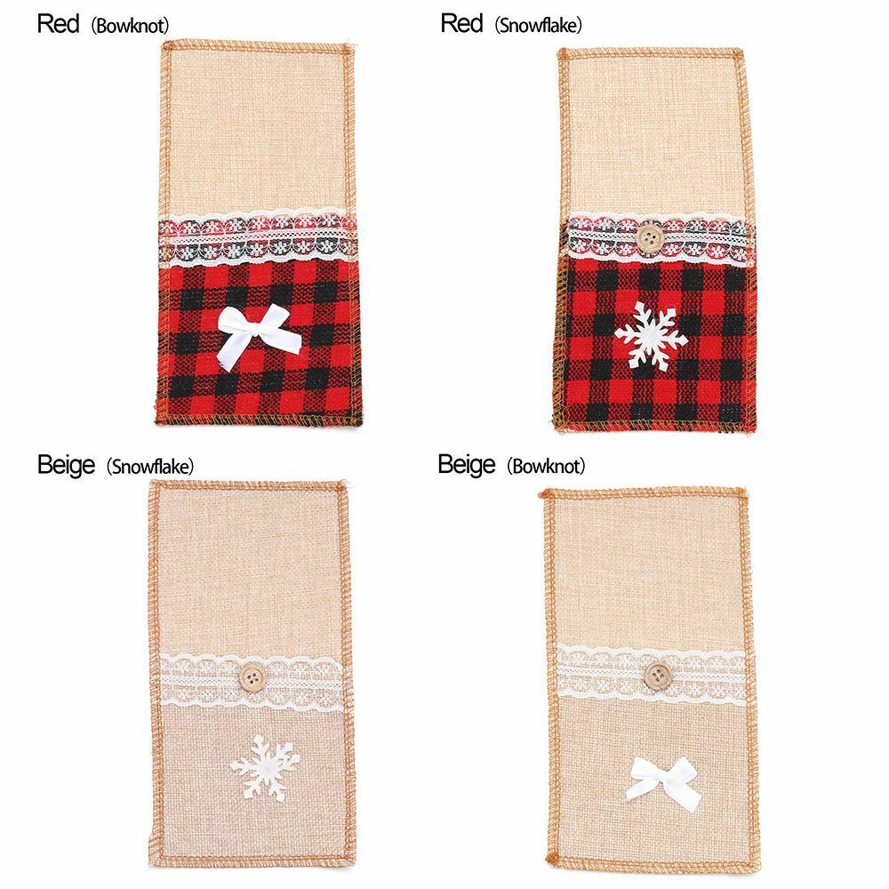 Christmas Eve Xmas Ornaments Home New Year Decor Cover Cutlery Bag Fork Case