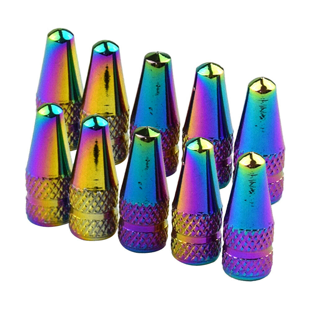 10 Pieces Tire Valve Cap Rainbow Color for presta valve