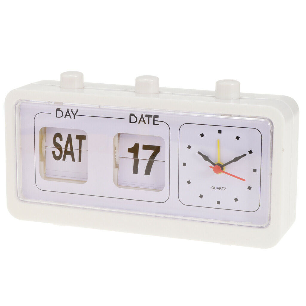 2pcs New Retro Clock Flip Display With Date & Time for Desktop Living Room