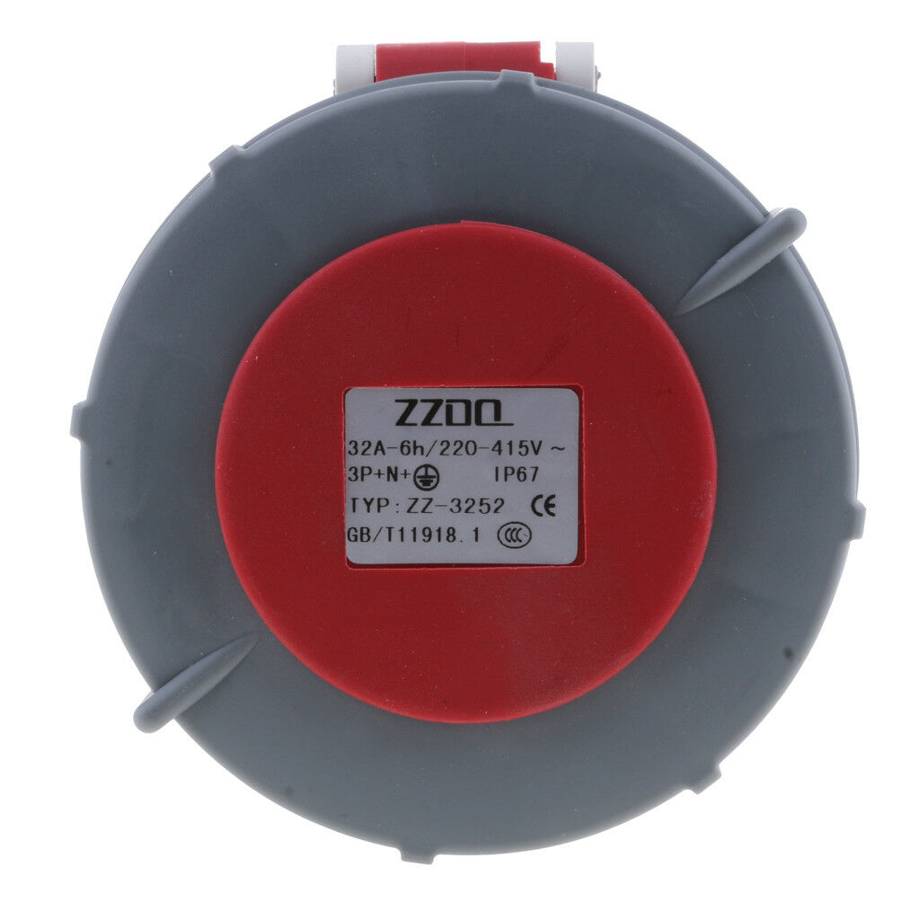5 Pin Industrial Socket 32A 220-415V Weatherproof Waterproof IP67 3P+N+E