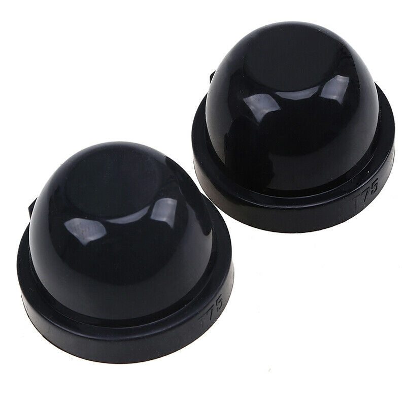 Pair 76mm Rubber Housing Seal Cap Dust Cover LED HID Light Kit Headlight Black