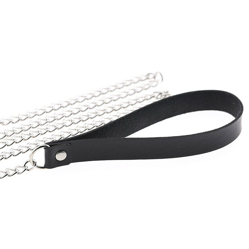 Punk Lady Gothic Slave Leather Choker Chain Spike Rivet Buckle Collar Necklac Qx