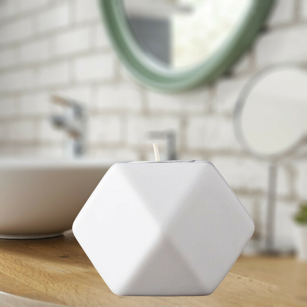 White Ceramic Geometry Candle Holders Candle Centerpieces for Bedroom Decor