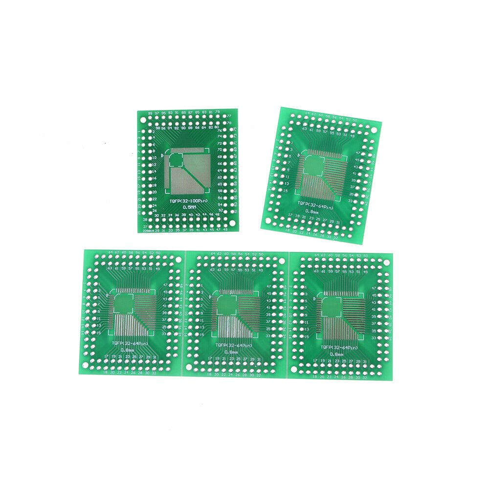 5pcs QFP/TQFP/LQFP/FQFP 32/44/64/80/100 to DIP Adapter PCB Board Converter lxUS