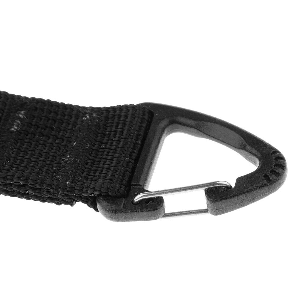 2pcs Double Ended Carabiner Clip Straps Double End Triangular Hook Color Black