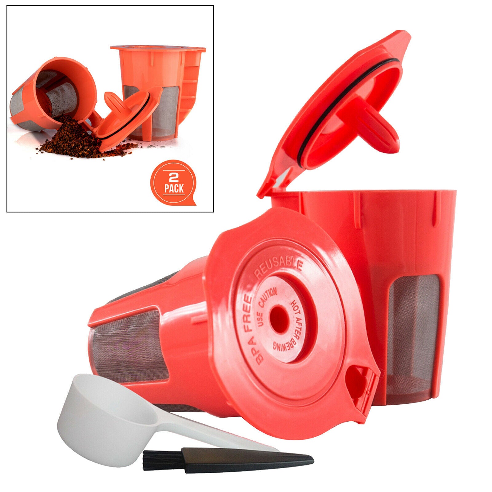 2x Reusable K Cups Refillable Kitchen Accessories for K500 K400 K300 K200