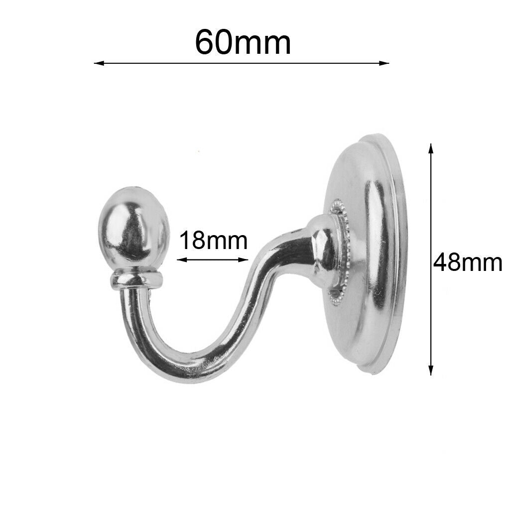 2pcs   Silvery   Window   Curtain   Drapery   Tiebacks   Door   Wall   Hooks