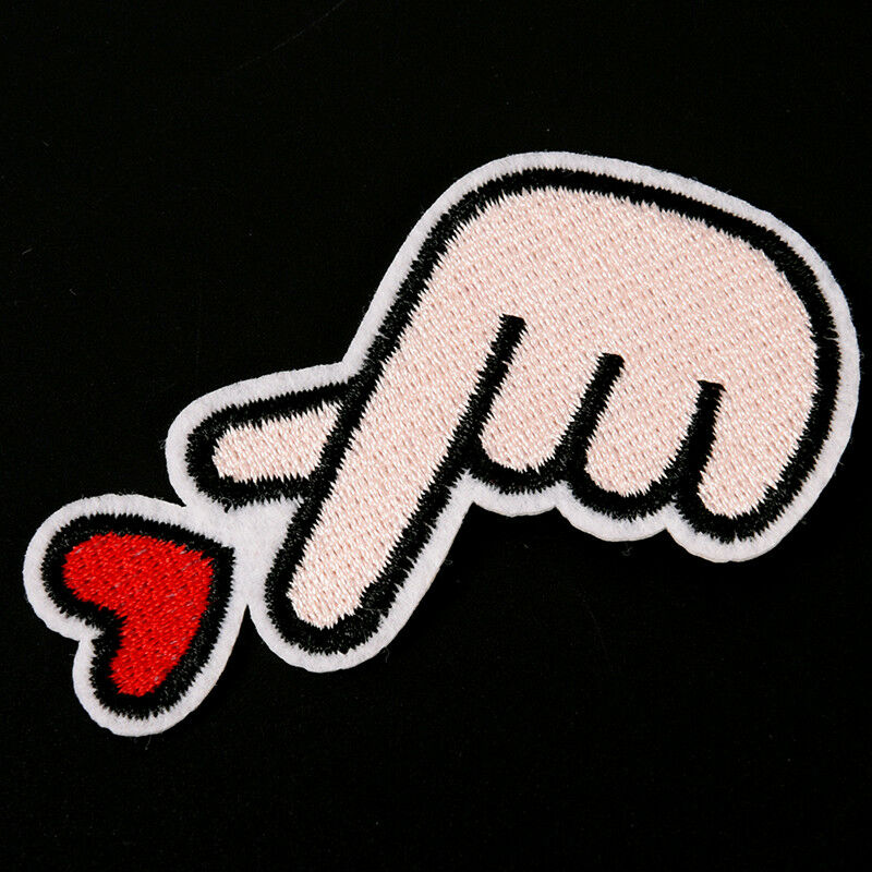 love iron on patch sewing on embroidered applique fabric badge clothes sti.l8