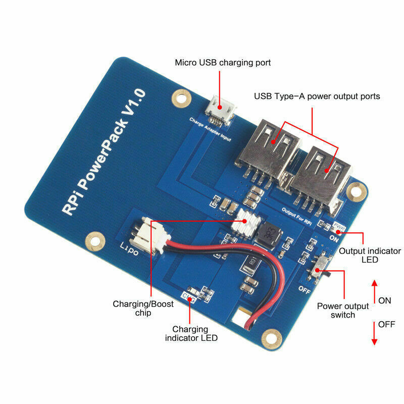 Batterie Lithium Paquet Expansion Board Alimentation Ã‰lectrique Avec Switch pour