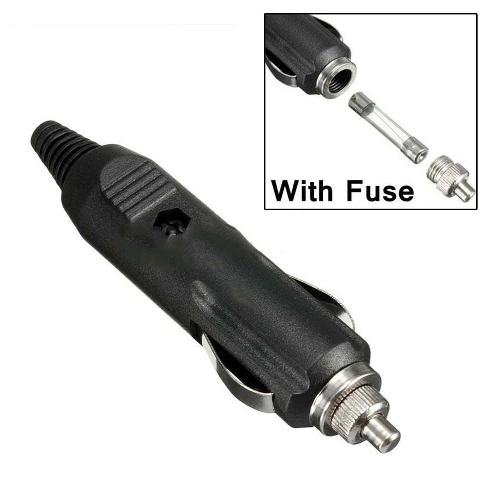 Hot 12V Male Car Cigarette Lighter Socket Plug Connector With Fuse Red LED New